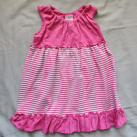HANNA ANDERSSON Sleeveless Striped Ruffle Hem Dress - Picture 1 of 7